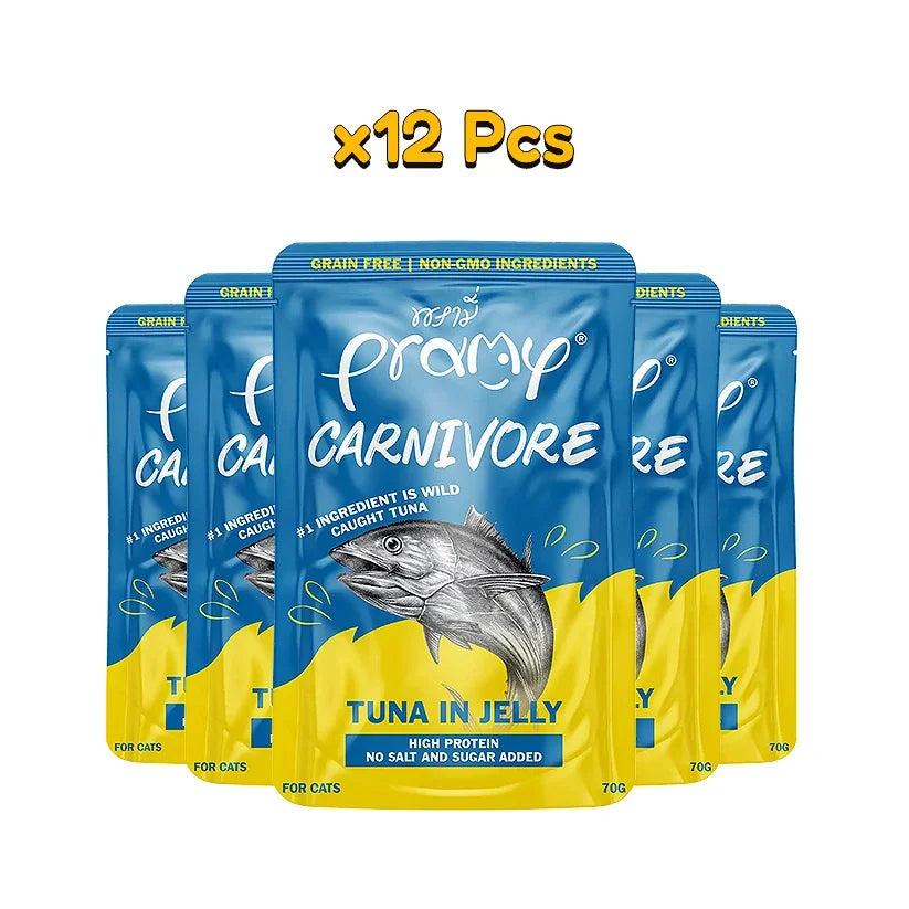 Pramy Carnivore : Tuna in Jelly 70g x12 - Pet Priority