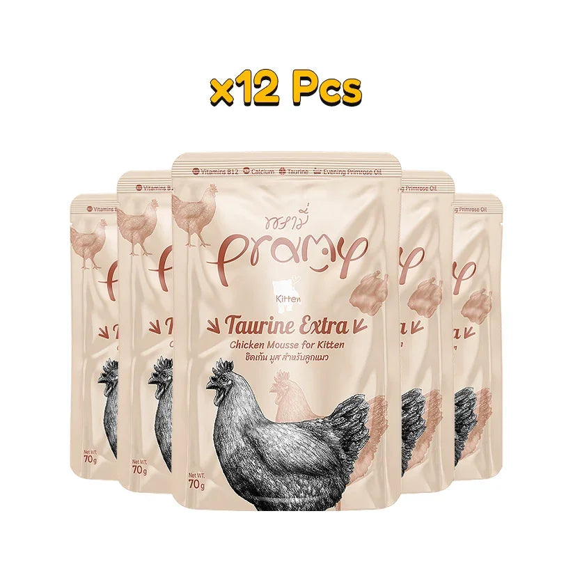 Pramy Chicken mousse for kitten 70mg x12 - Pet Priority