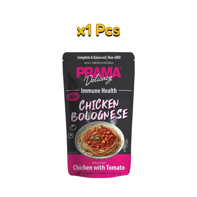 Prama Delicacy Chicken Bolognese in Gravy Complete Food 120g - Pet Priority