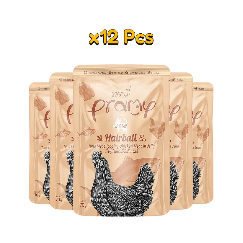 Pramy Pouch 70gm - Hairball x12 - Pet Priority