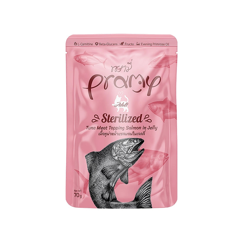 Pramy sterilized : Tuna Salmon Jelly 70gm x12