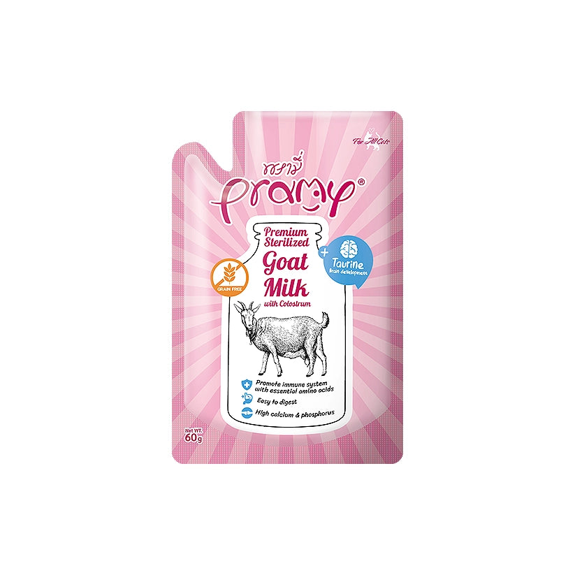 Pramy sterilized goat milk with colostrum + taurine 60g x12