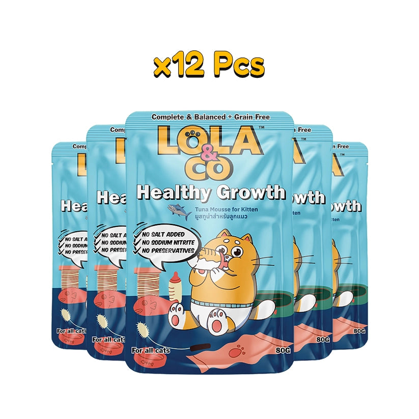 Lola&Co Tuna Mousse for Kitten Pouch 80g X12 (Healthy Growth Pouch Lola)