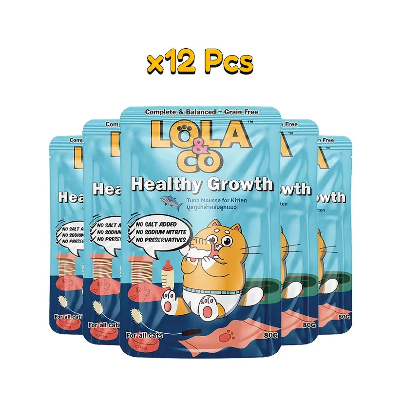 Lola&Co Tuna Mousse for Kitten Pouch 80g X12 (Healthy Growth Pouch Lola) - Pet Priority