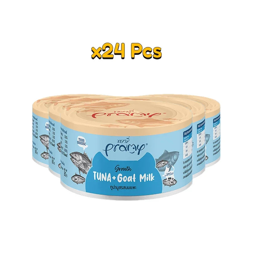 Pramy Tuna Mousse Goat Milk 80gm x12 - Pet Priority