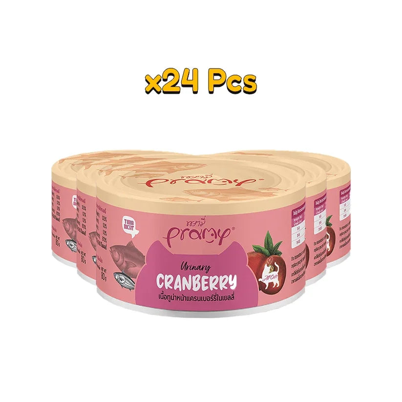 Pramy Tuna Topping Cranberry in Jelly 80gm x24 - Pet Priority