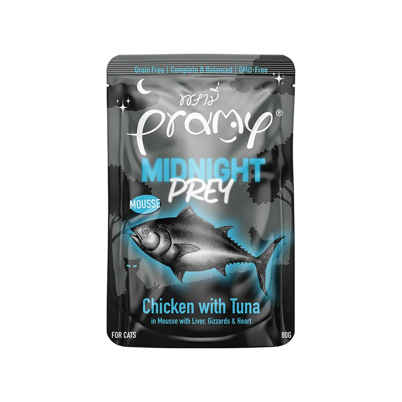 Pramy Midnigh Prey : Chicken with Tuna in Mouse 80gm x12