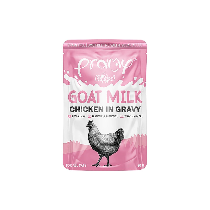 Pramy Natural : Chicken With Goat Milk In Gravy 60gm x12