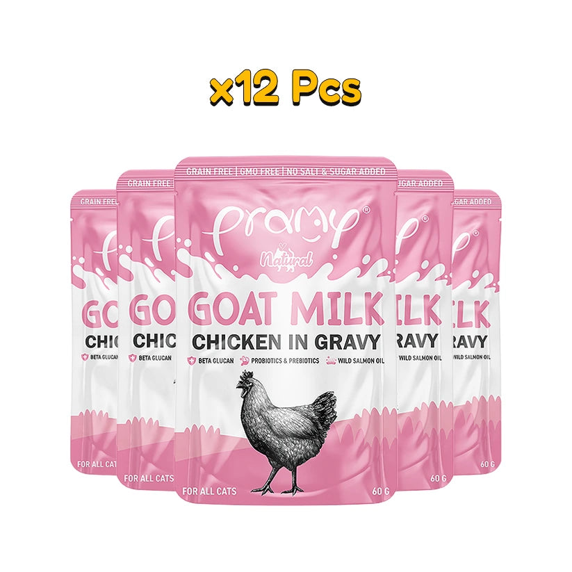 Pramy Natural : Chicken With Goat Milk In Gravy 60gm x12