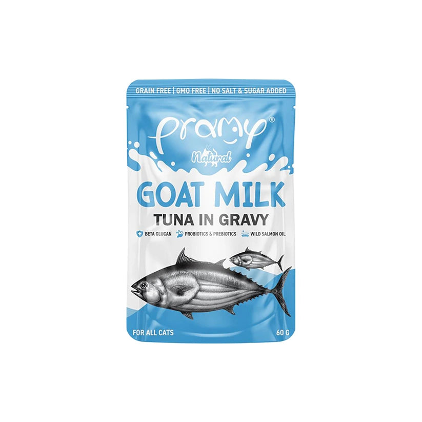 Pramy Natural : Tuna With Goat Milk In Gravy 60gm x12