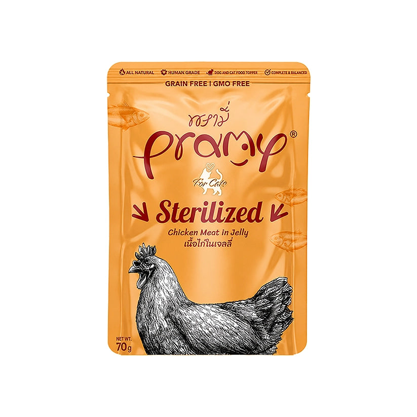 Pramy Sterilized : Chicken meat in jelly 70gm x12
