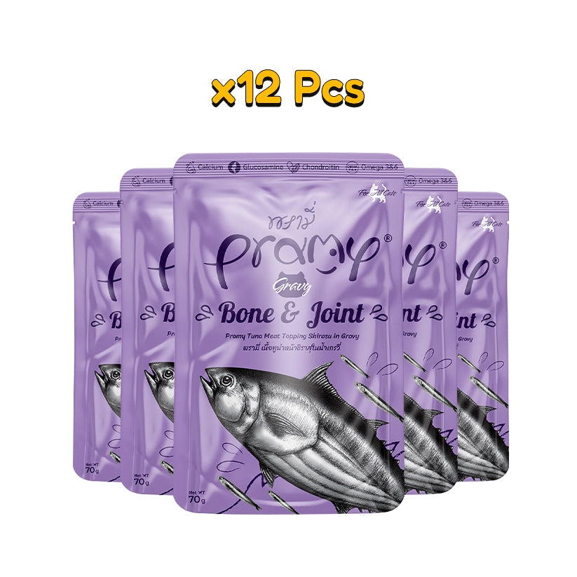 Pramy Tuna Topping Shirasu in Gravy (Bone & Joint) 70gm x12