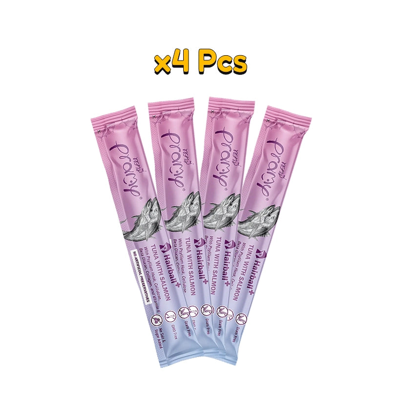 Pramy Hairball – تونة مع سلمون 14غ × 4