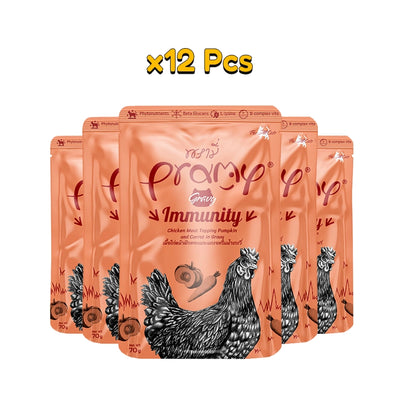 Pramy immunity chicken topping pumpkin & carrot recipe 70g