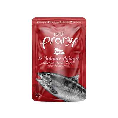 Pramy Tuna Topping Salmon in Jelly 70gm x12